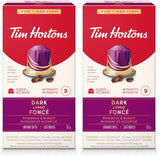 Tim Hortons Dark Lungo Capsules, Nespresso Original Line Compatible Capsules, 10 Count (Pack of 2)