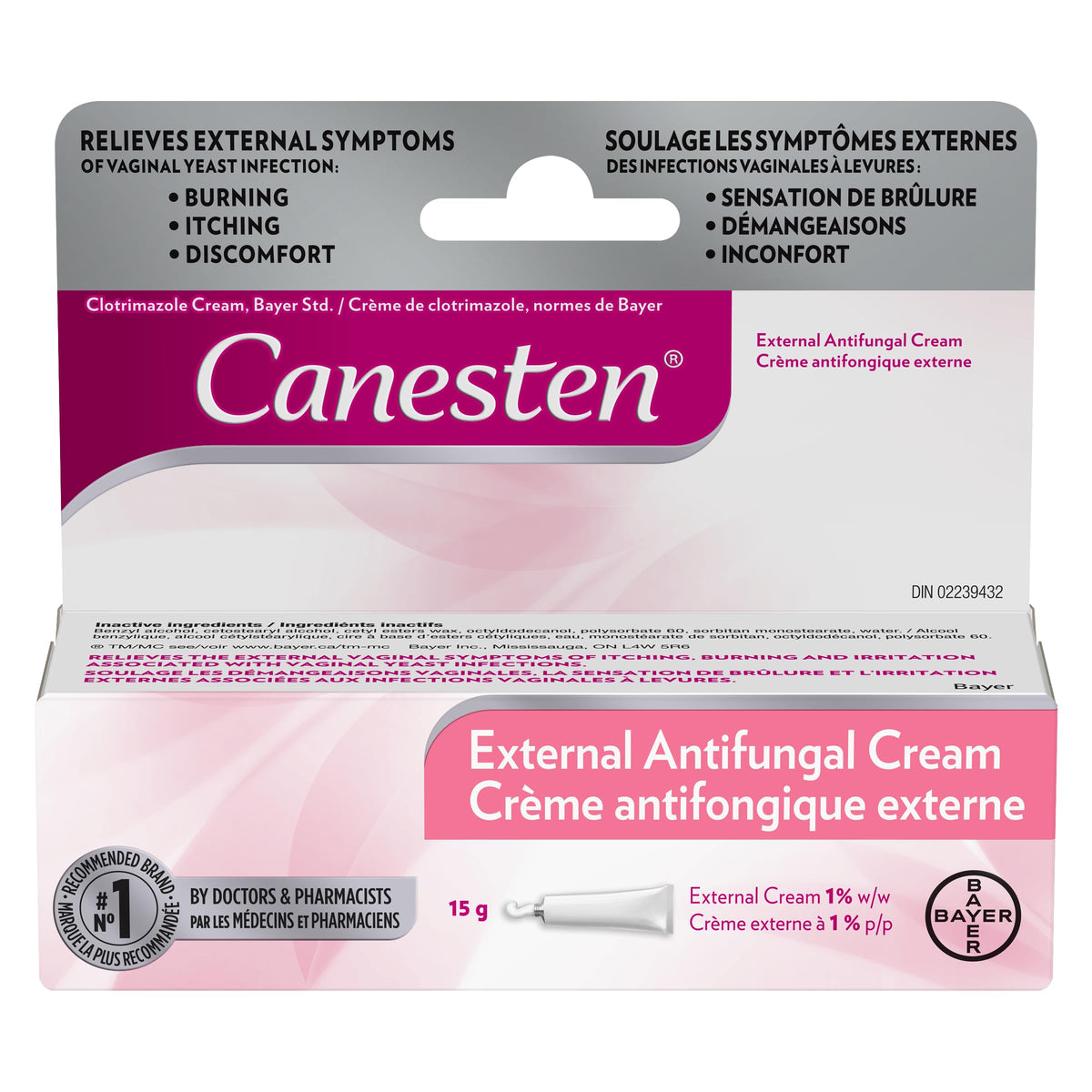 Canesten® External Antifungal Cream for Yeast Infection, Relief from Itching and Burning, 15g