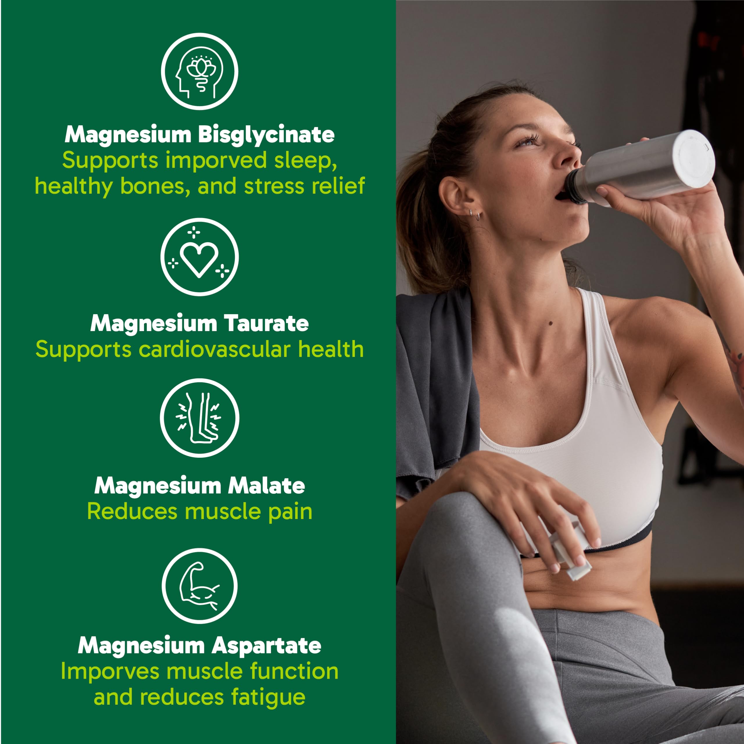 Organika Canadian-Made 8-In-1 Magnesium - 212mg Synergystic Magnesium Complex with Vitamin B6 to Support Muscle Function, Bone Health, Energy, and Cardiovascular Health | 90vcaps, 45 Servings