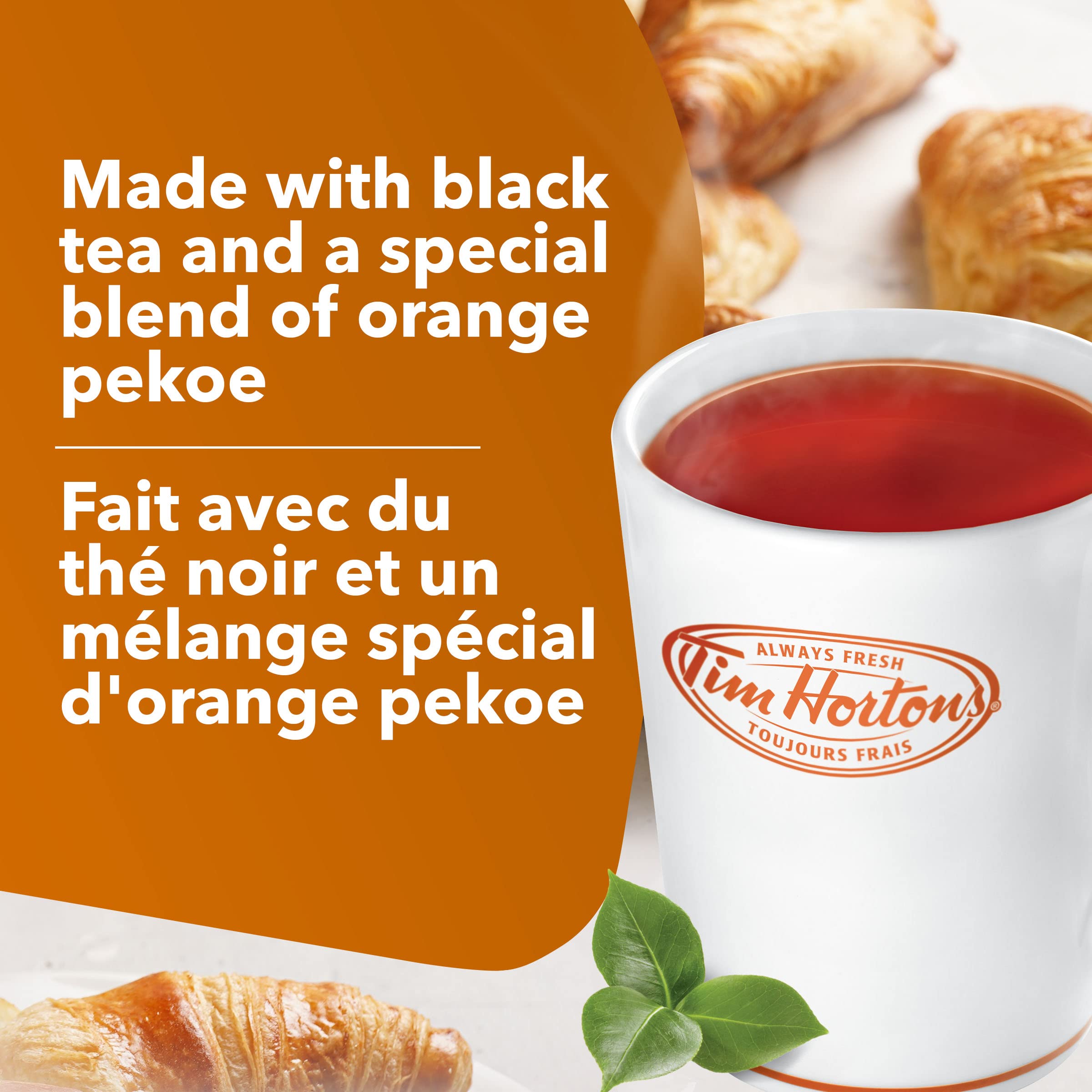 Tim Hortons Steeped Orange Pekoe Tea, Single Serve Tassimo Pods, 14 Count