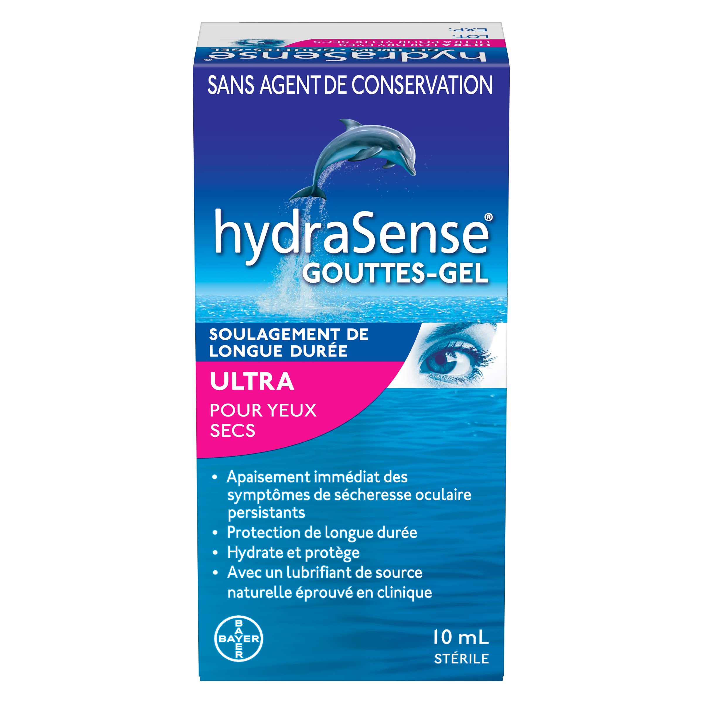 hydraSense Ultra Eye Drops For Dry Eyes - Preservative Free, Gel Drops For Immediate Comfort And Extended Protection, Dry Eye Relief, Naturally Sourced, Can Use With Contacts, 10ml