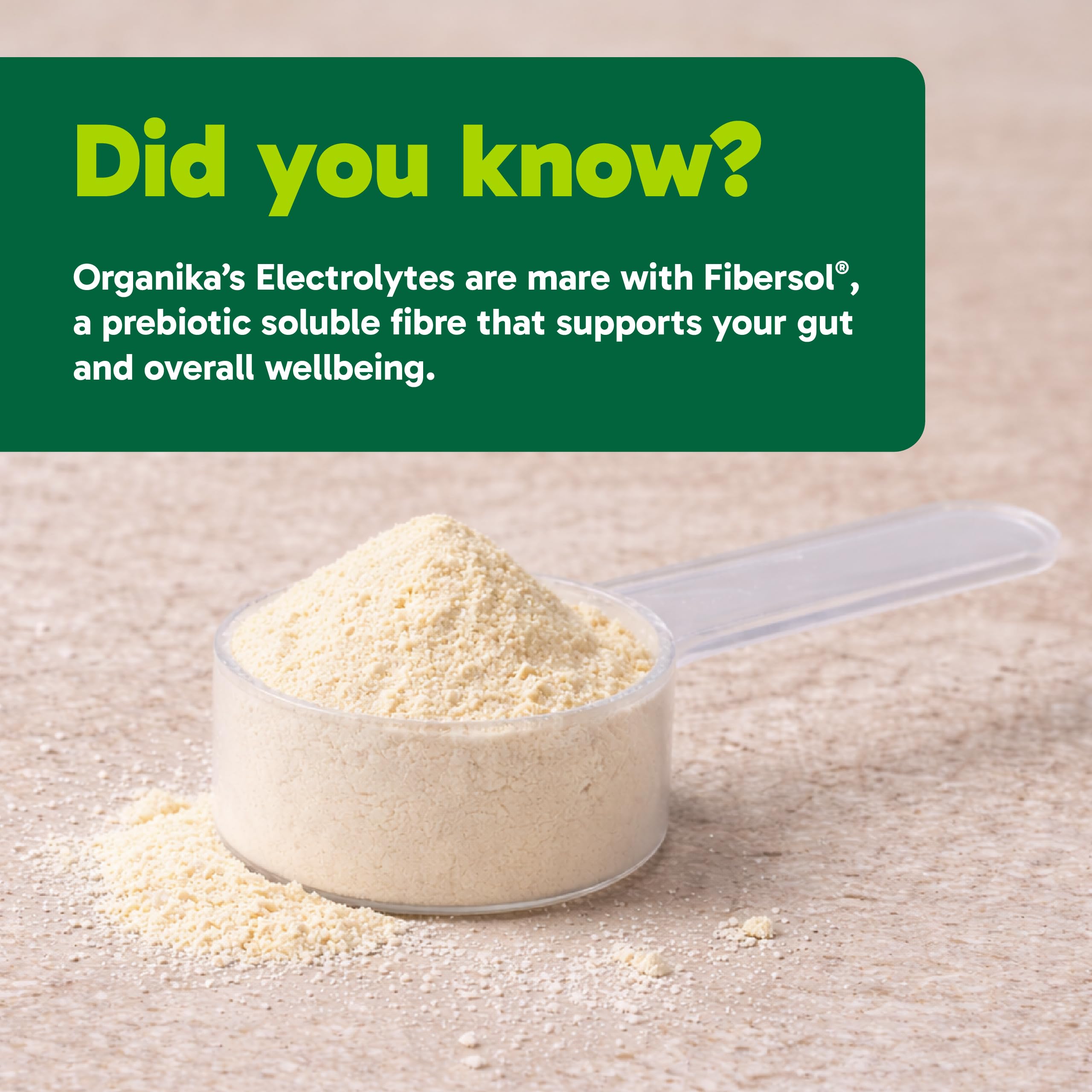 Organika Canadian-Made Electrolytes Powder with Vitamin C & Prebiotic Fibre - Sugar-Free Hydration Drink Mix - Classic Lemonade - 210 g - 60 servings