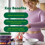 Organika Canadian-Made Electrolytes Defence - Daily Hydration Powder for Immune Support with Elderberry, Echinacea and Zinc, Natural Citrus Berry Flavour, 180 g, 30 Servings,