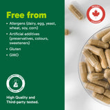 Organika Canadian-Made Formula Candida- Yeast Reduction Formula, Feminine Health Support, Probiotics, All Natural Herbal Blend- 90vcaps