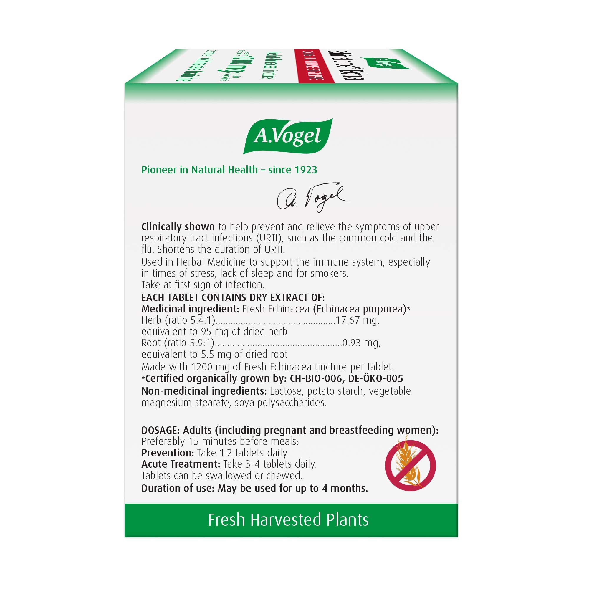 A.Vogel Echinaforce Extra Strength Echinacea Tablets | 1200 mg of Fresh Organic Echinacea Tincture per Tab | Relieves Cold & Flu Symptoms by Strengthening the Immune System | 30 Tablets
