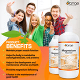 Orange Naturals - Magnesium Glycinate Liquid, 450ml 30-Servings Natural Citrus Flavour - Helps to Maintain Bones and Teeth and Proper Muscle Function - Promotes Relaxation & Calmness - Vegan & Non-GMO