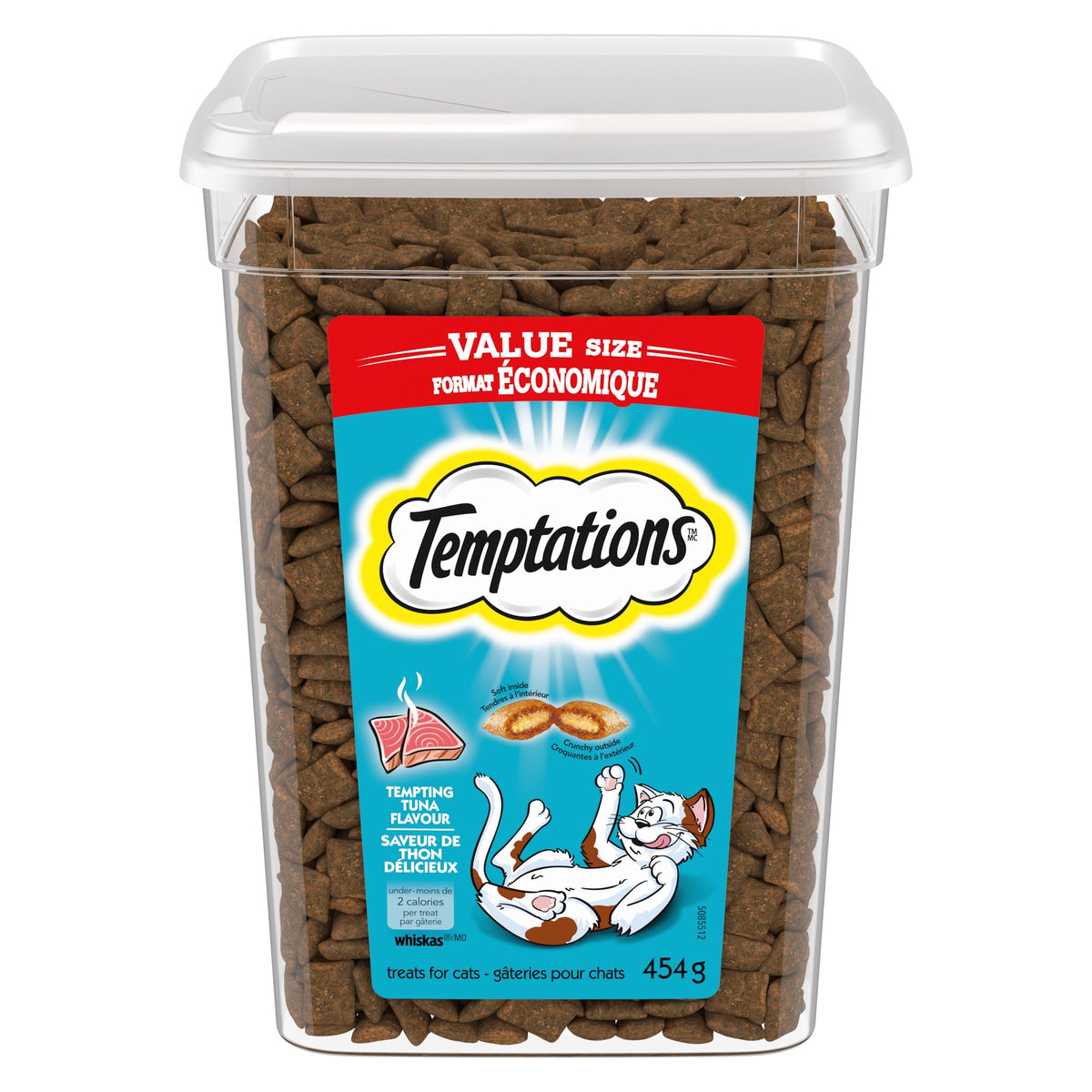 TEMPTATIONS Cat Treats, Tempting Tuna Flavour, 454g Tub