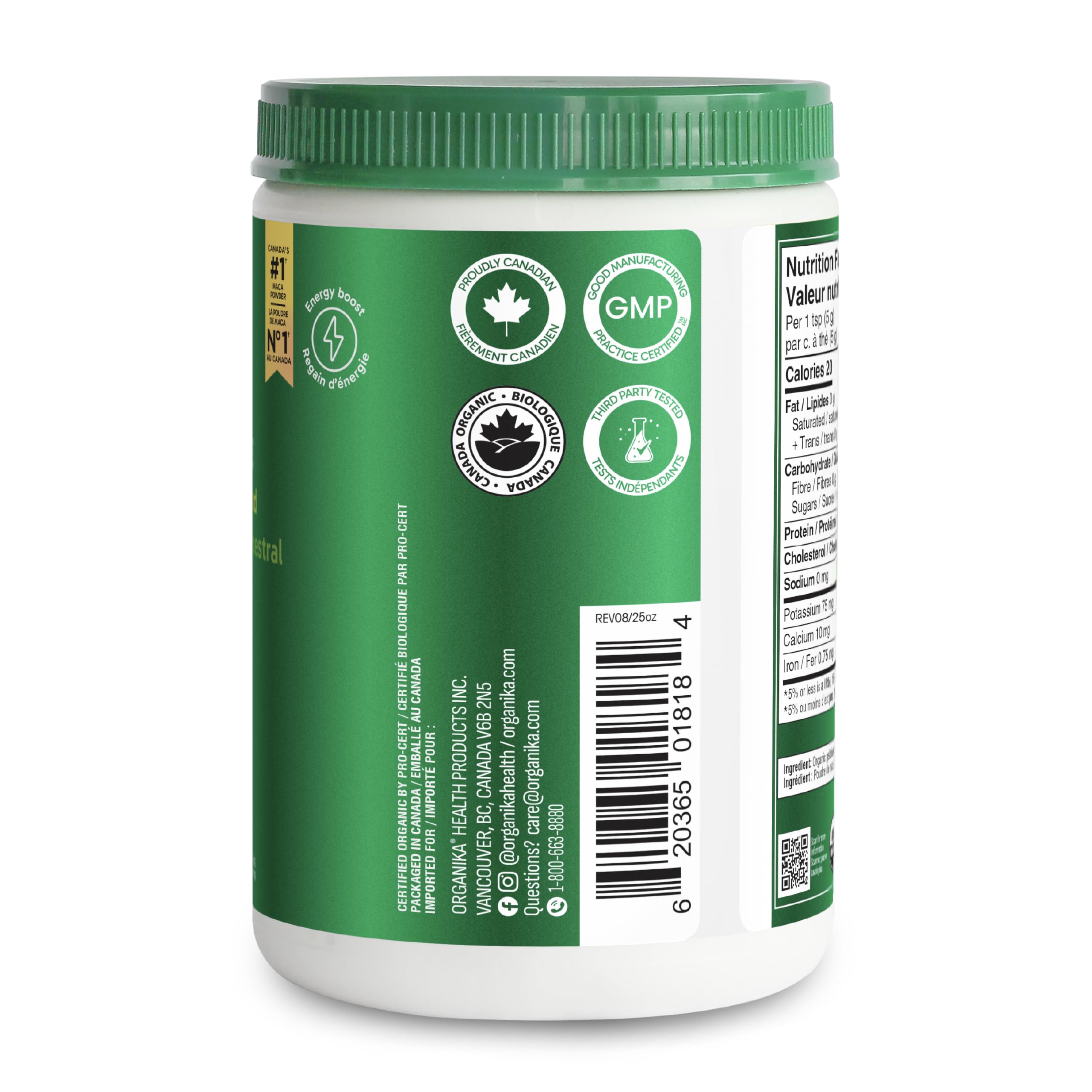 Organika Maca Certified Organic Powder- Gelatinized for High Bioavialability, Hormone Balance, Adaptogen to Help with Stress and Energy- 400g