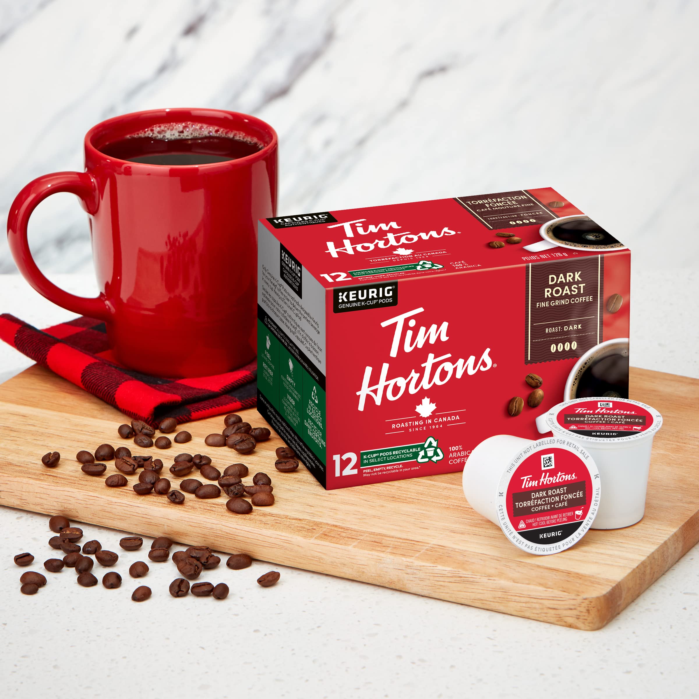 Tim Hortons Dark Roast Coffee, Single Serve Keurig K-Cup Pods, 72 Count