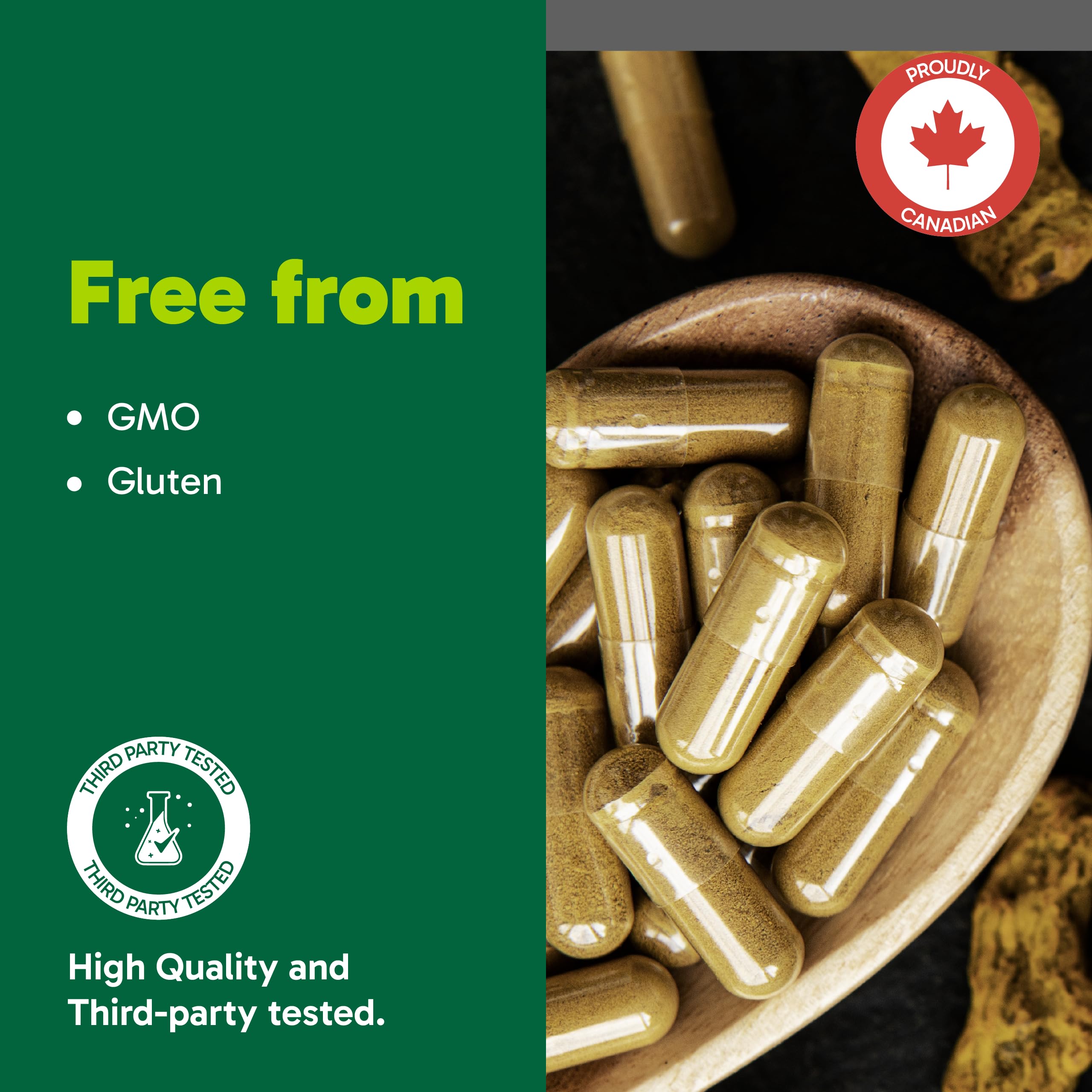Organika Canadian-Made Curcumin 500 mg - Anti-Inflammatory, Antioxidant, Joint Pain Relief and Natural Tonic - 150 vcaps