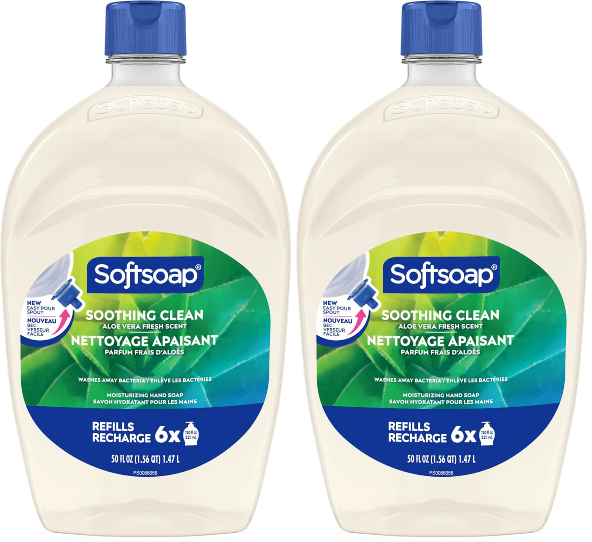 Softsoap Antibacterial Liquid Hand Soap Refill - Clean Aloe Vera 1.47 Liters - Moisturizing Hand Wash, Savon a Main, Dermatologically Tested, for Soft Smooth Skin (Pack of 2)