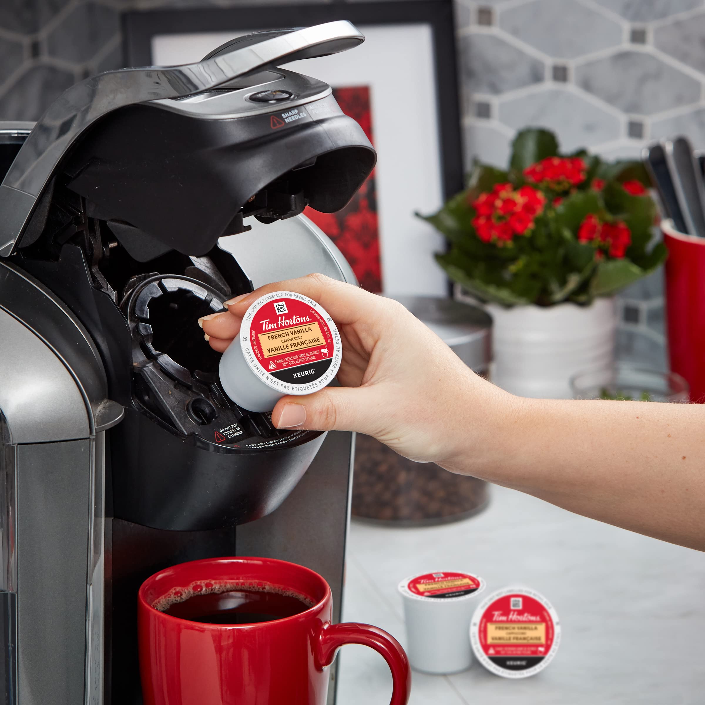 Tim Hortons French Vanilla Cappuccino, Single Serve Keurig K-Cup Pods, 10 Count