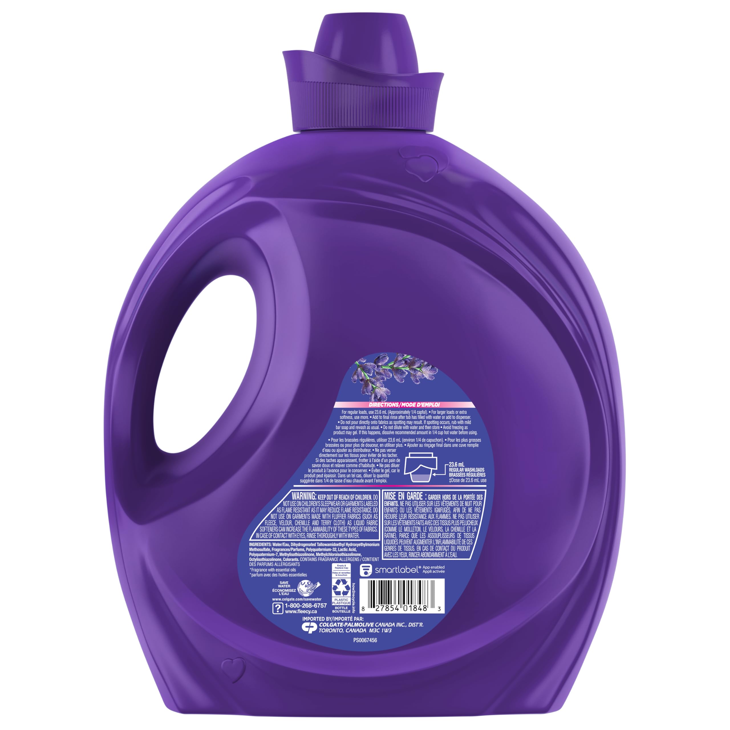 Fleecy Liquid Fabric Softener, Fresh Lavender Scent Fabric Softener, 199 Loads, 4.7L - Soft as Mother's Touch, Increases Sulkiness, Fluffiness and Comfort Laundry Softener