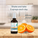 Organika Canadian-Made Kids Zinc Spray with Vitamin C- Orange Tangerine Flavour- Immune Support for your Kids, Easy Spray Format- 30ml