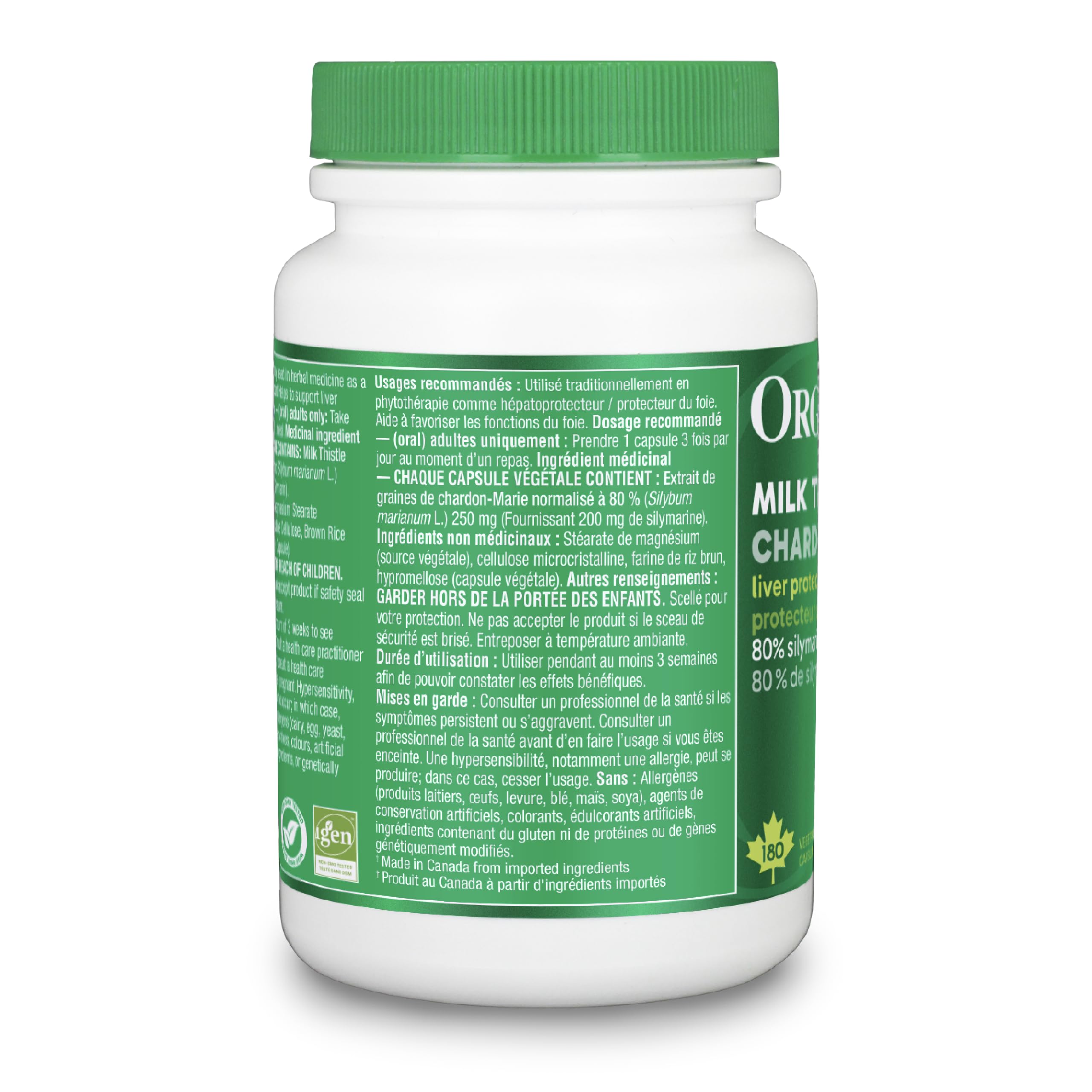 Organika Milk Thistle 180 Vcaps