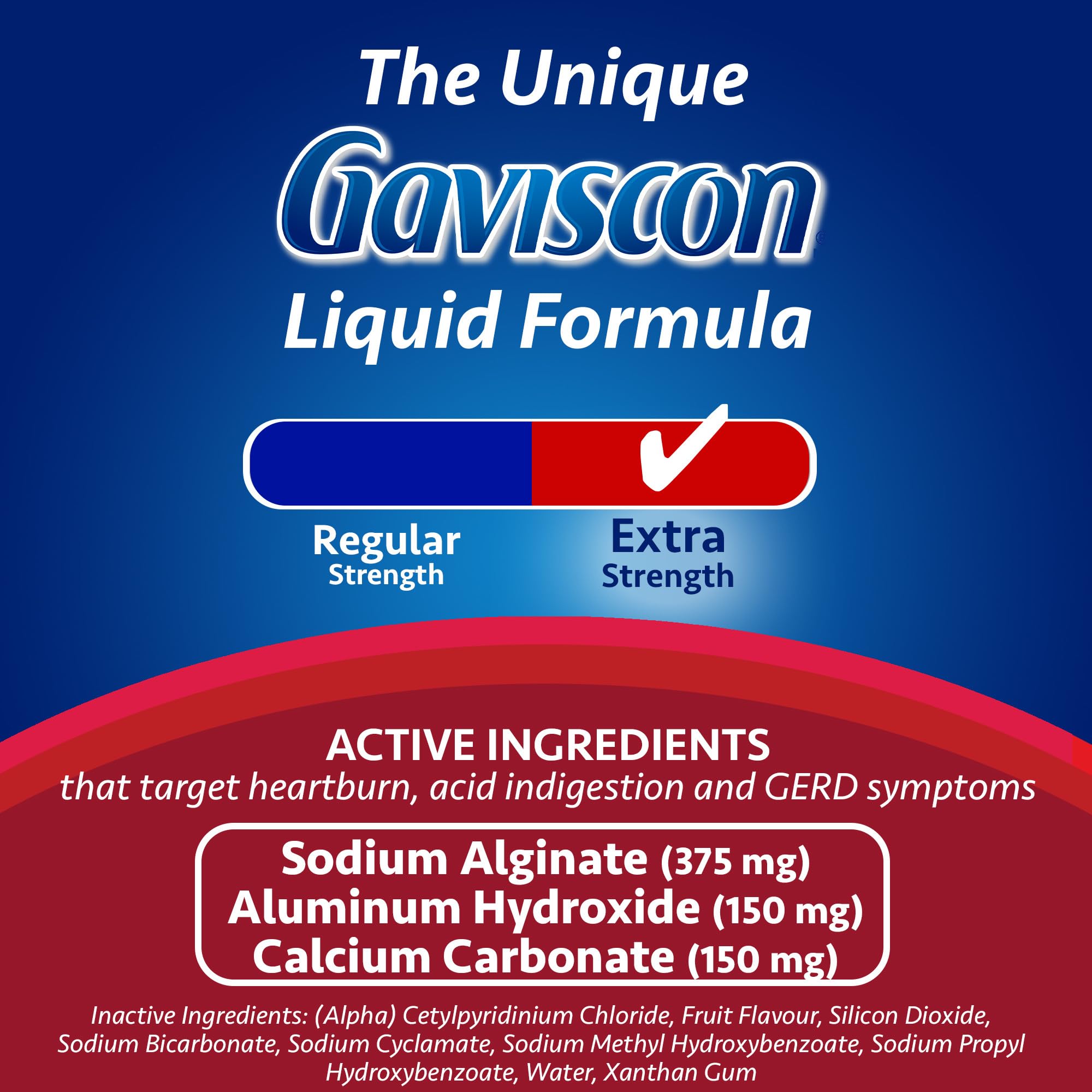 Gaviscon Liquid Extra Strength Antacid - 340 ml - Antacid Liquid for Day and Night Heartburn Relief, Acid Reflux and GERD Relief, Icy Mint- Free of Aluminum, Lactose and Gluten