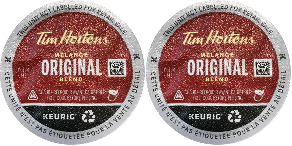 Tim Hortons Original Coffee blend, Single Serve Keurig K Cup Pods, Medium Roast, 12 Count, Red (Pack of 2)