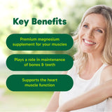 Organika Canadian-Made Magnesium Bisglycinate - 200mg, High Absorption, Muscle Recovery, Heart Support, 120vcaps