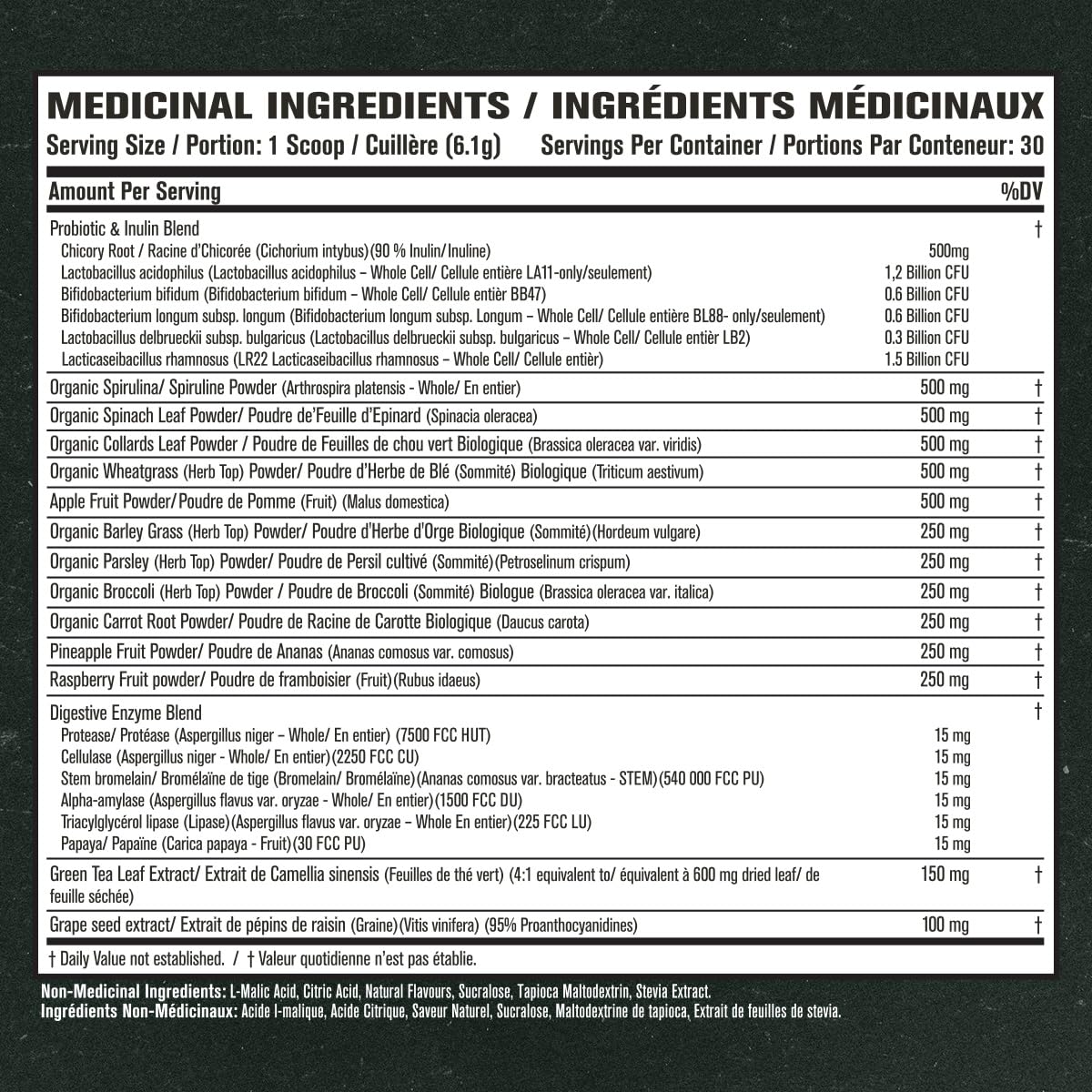 Jacked Factory Greensurge Green Superfood Powder - Greens Drink w/Spirulina, Wheat & Barley Grass, Organic Greens - Green Tea Extract, Probiotics & Digestive Enzymes - 30 Servings, Mixed Berry