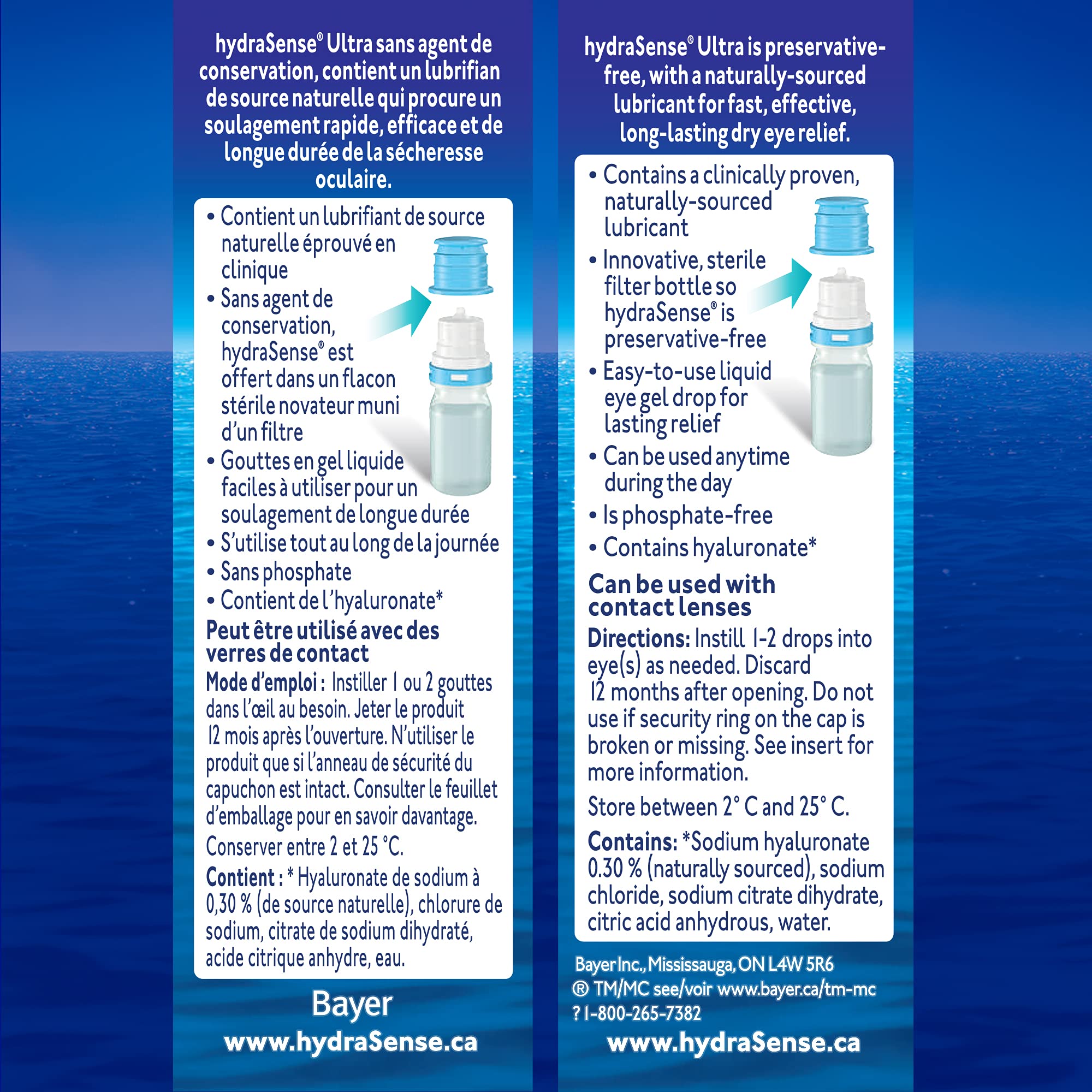 hydraSense Ultra Eye Drops For Dry Eyes - Preservative Free, Gel Drops For Immediate Comfort And Extended Protection, Dry Eye Relief, Naturally Sourced, Can Use With Contacts, 10ml