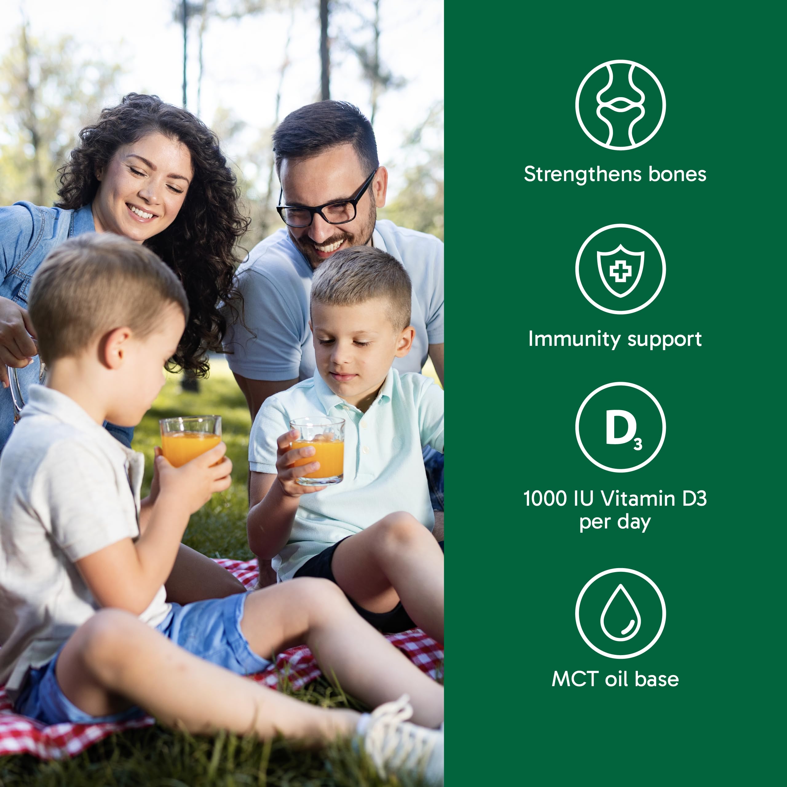 Organika Vitamin D3 + K2 (MK7) Liquid Drops – 1000 IU D3 & 10 mcg K2 per Drop – High Potency Formula to Support Strong Bones, Teeth & Immune Health –600 day Supply- 30 ml