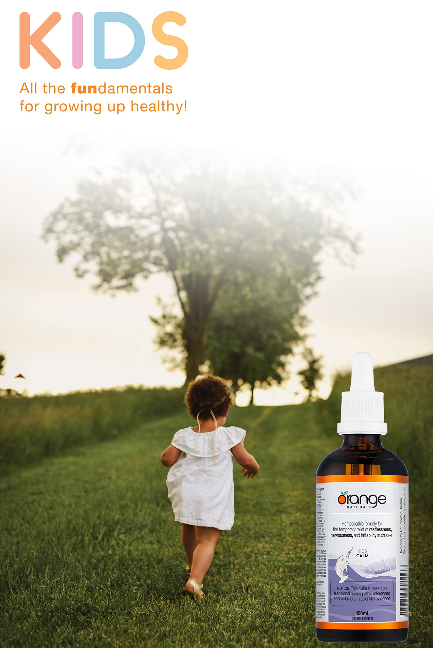 ORANGE NATURALS Calm for Kids 100ml - Gentle Homeopathic Remedy for Children's Restlessness & Mild Sleep Issues - Non-Drowsy Formula, Soothes Irritability & Supports Calm Behavior