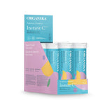Organika Instant-C Effervescent- Raspberry, 1000mg Vitamin C, Immune Support Tablets, 8 Tubes x 10 Tablets