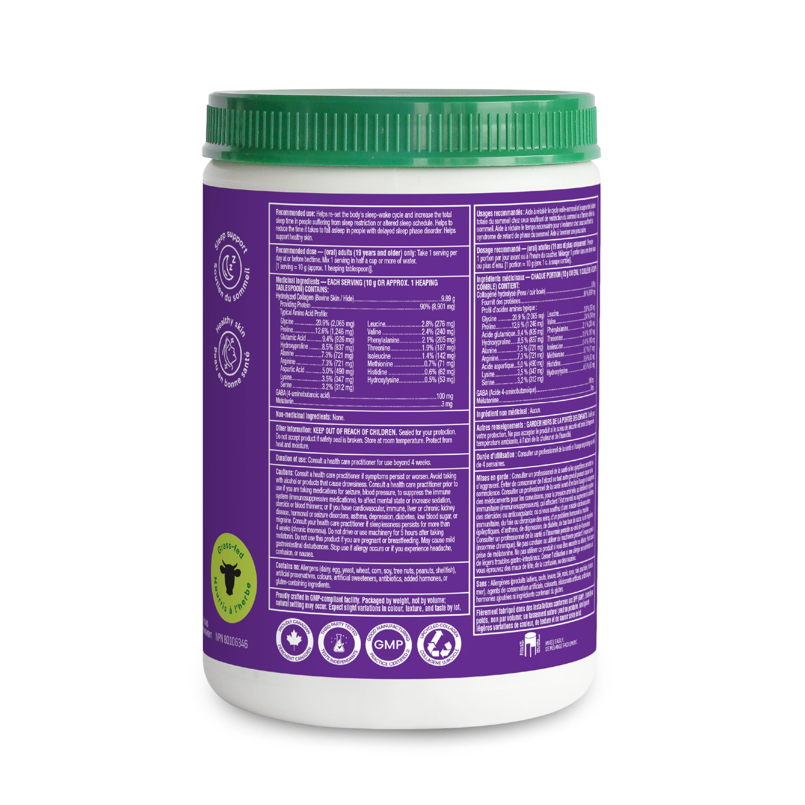 Organika Enhanced Collagen Sleep- with 100mg Gaba and 3g Melatonin-Deep Restful Sleep- 250g