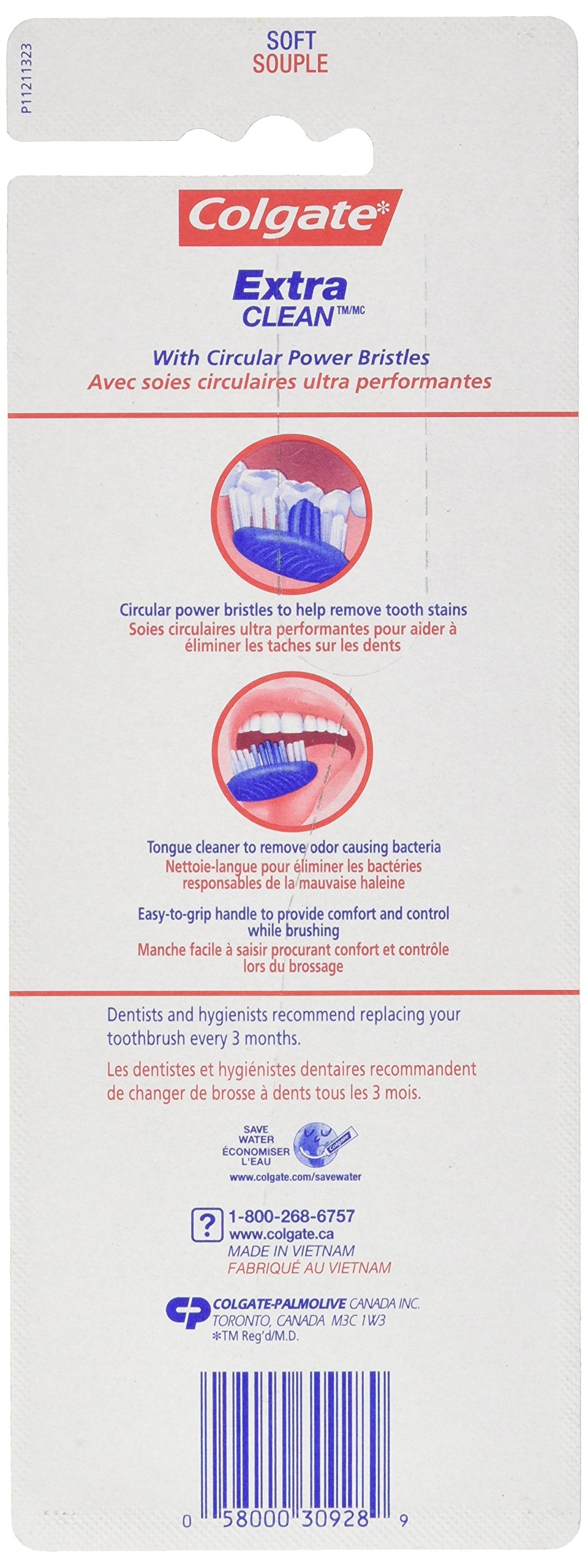 Colgate Soft Toothbrush Value 4 Pack - Extra Clean with Circular Power Soft Bristles, Grip Handle, 4 Toothbrushes, Multicoloured