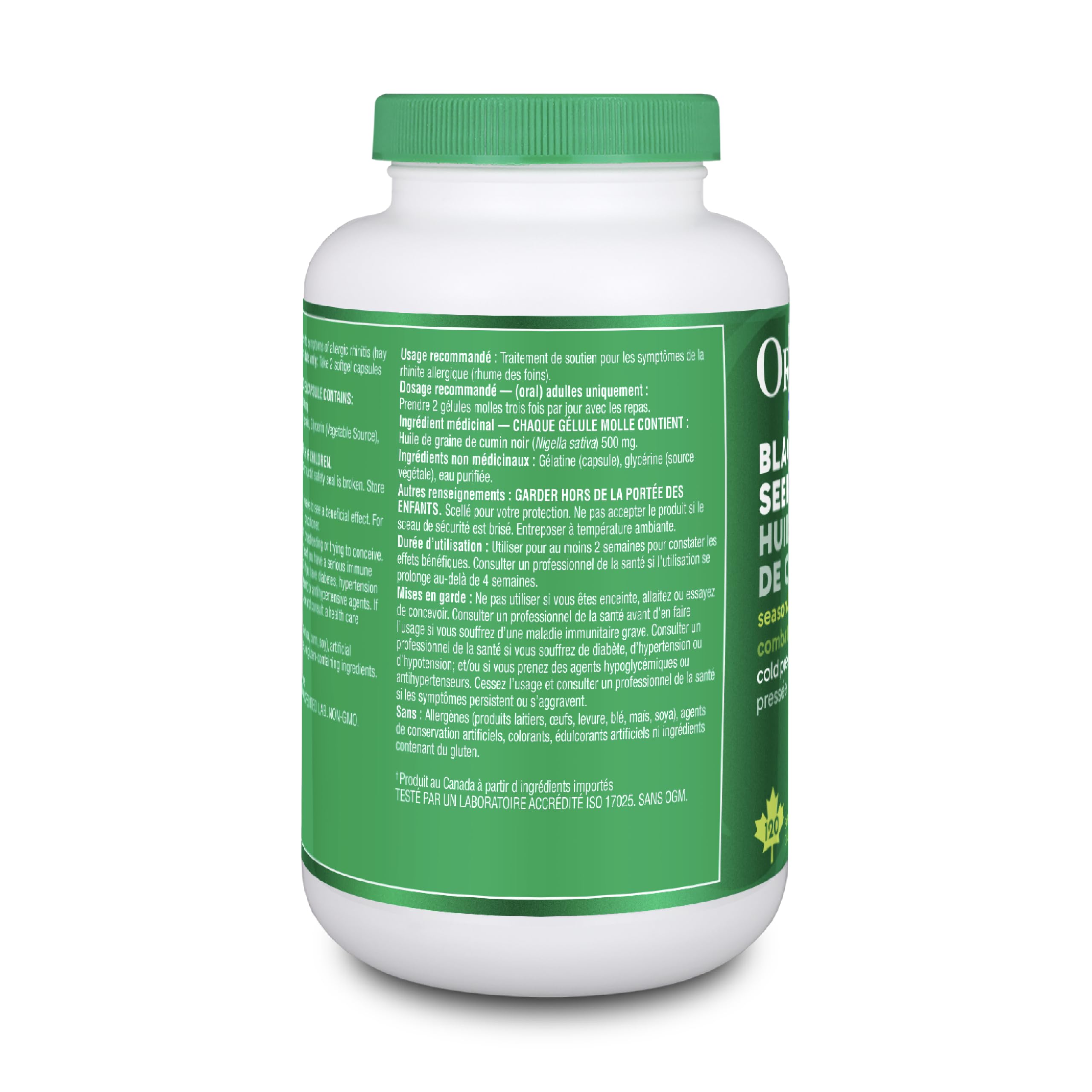 ORGANIKA BLACK CUMIN SEED OIL 120 SFTGL