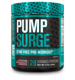Pumpsurge Caffeine Free Preworkout for Men & Women - Stim Free Pre Workout Powder, Nitric Oxide Pump Pre Workout, & Nootropic Supplement - Intense Pumps, Laser Focus - 20 Servings, Strawberry Lemonade