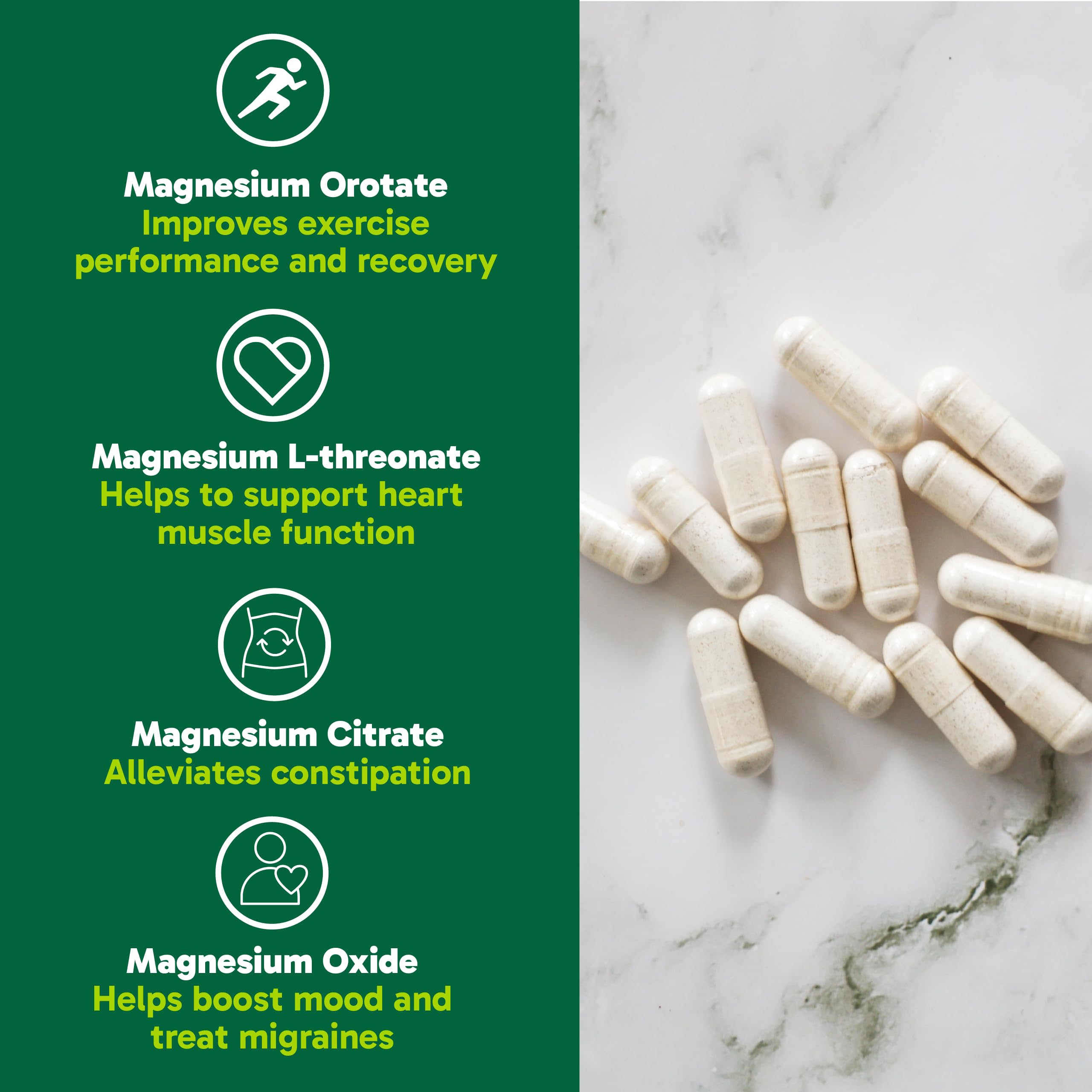 Organika Canadian-Made 8-In-1 Magnesium - 212mg Synergystic Magnesium Complex with Vitamin B6 to Support Muscle Function, Bone Health, Energy, and Cardiovascular Health | 90vcaps, 45 Servings