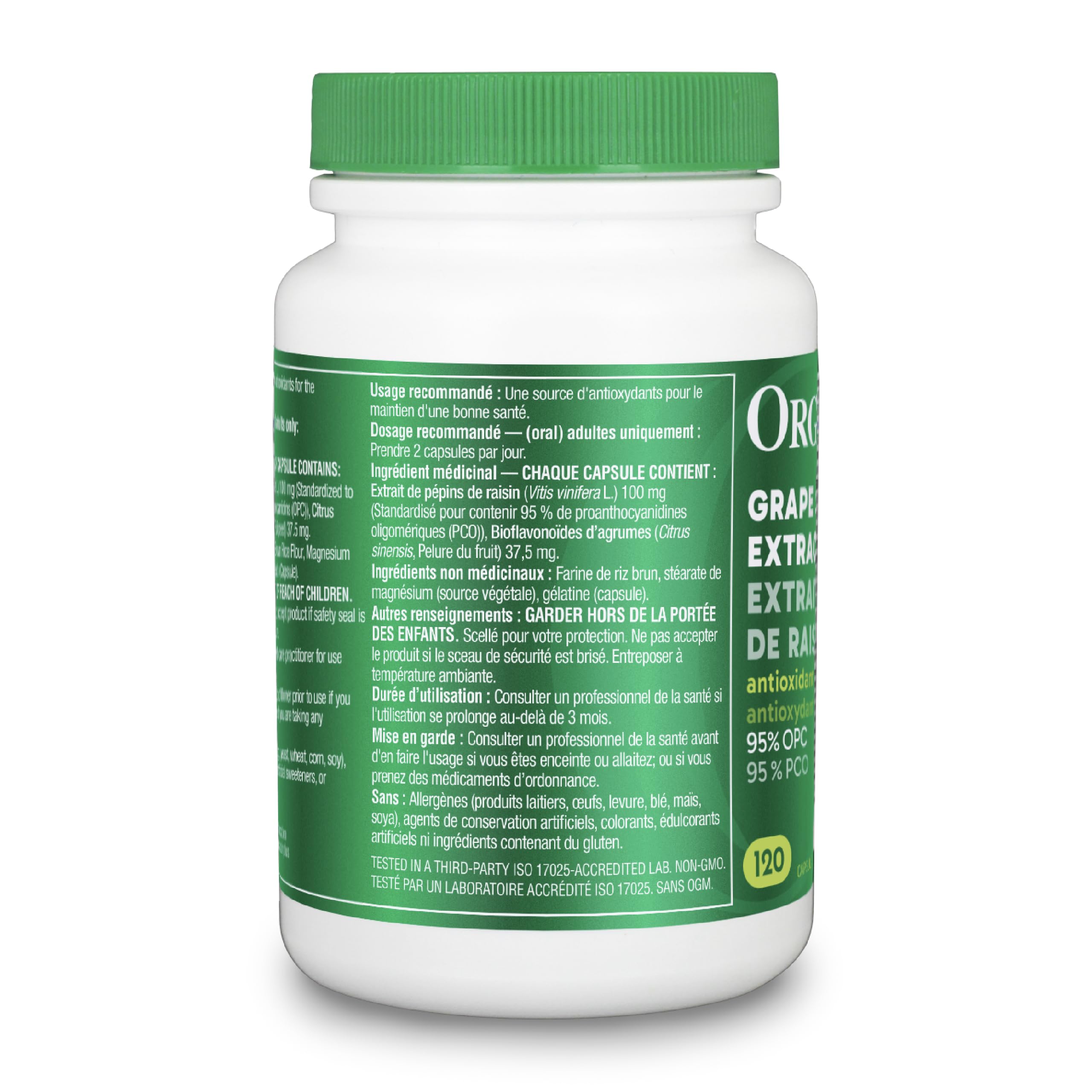 Organika Grape Seed Extract (Hi Potency 95 % Opc) 120 Caps
