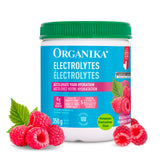 Organika Canadian-Made Electrolytes Powder with Vitamin C & Prebiotic Fibre - Sugar-Free Hydration Drink Mix - Wild Raspberry - 350 g - 100 servings