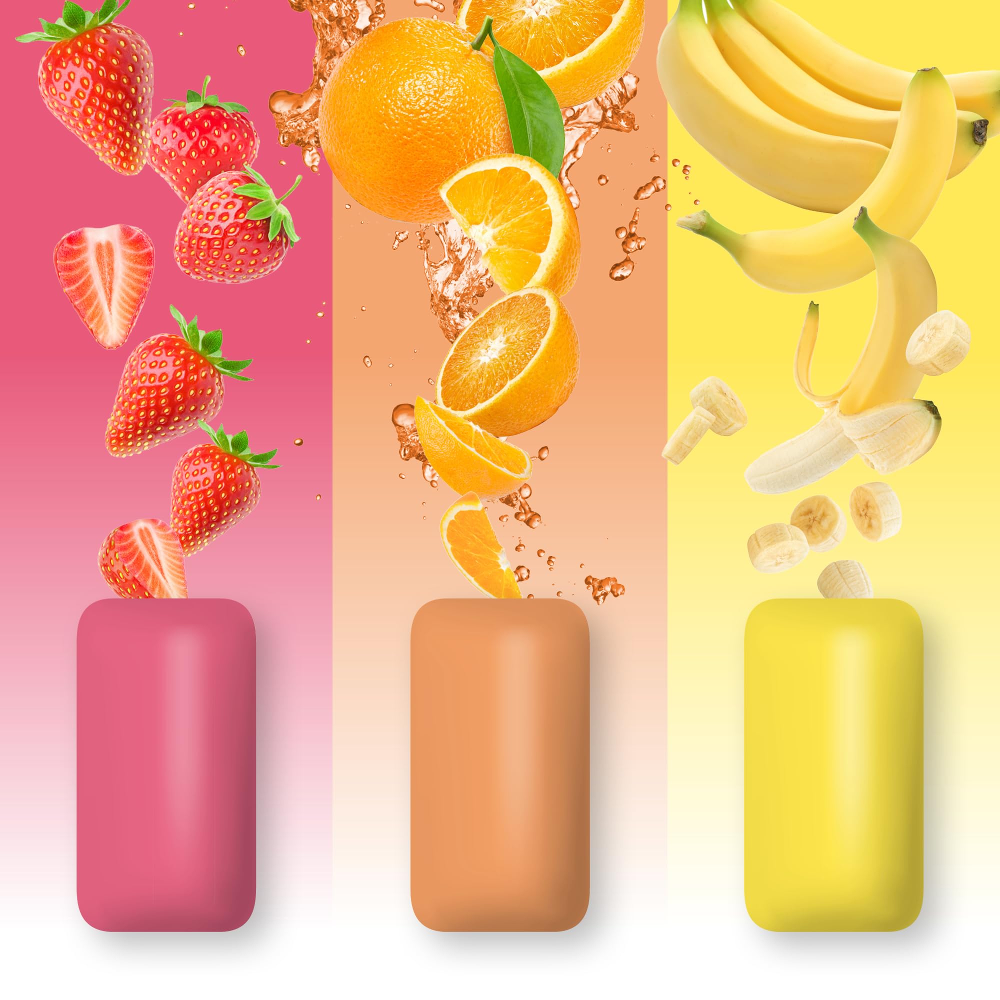 PUR Jumbo Gum | Aspartame Free Chewing Gum | 100% Xylitol | Natural Strawberry, Banana, Orange Flavour, 20 Pieces (Pack of 3)