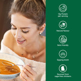Organika Canadian-Made Chicken Bone Broth Powder French Onion Flavour-15g Protein Per Serving, Mineral-Rich, Convenient Powder Format, Keto|Free-Run, Non-GMO and Organic Vegetarian Fed-Chickens- 300g