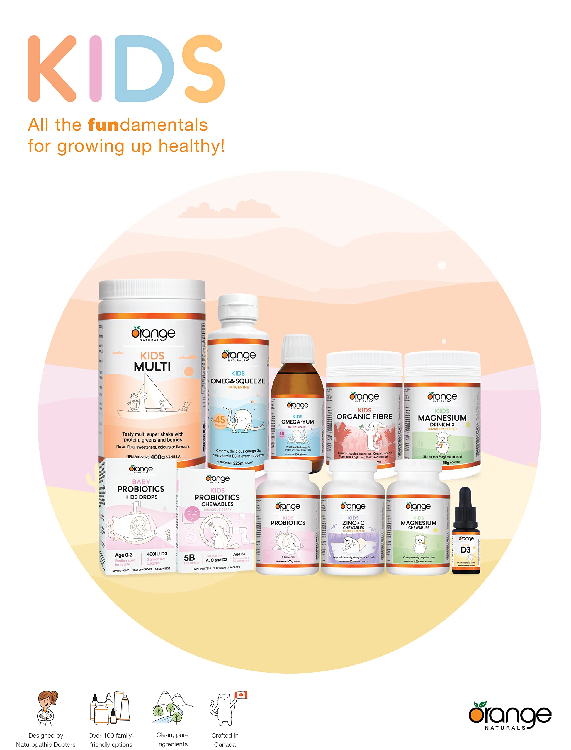 Orange Naturals - Kids Organic Fibre, 150g Powder 30-Servings - Supports Healthy Gut, Healthy and Regular Bowel Movements and Promotes Overall Health - Tasteless and Mixes Easily - Vegan and Non-GMO
