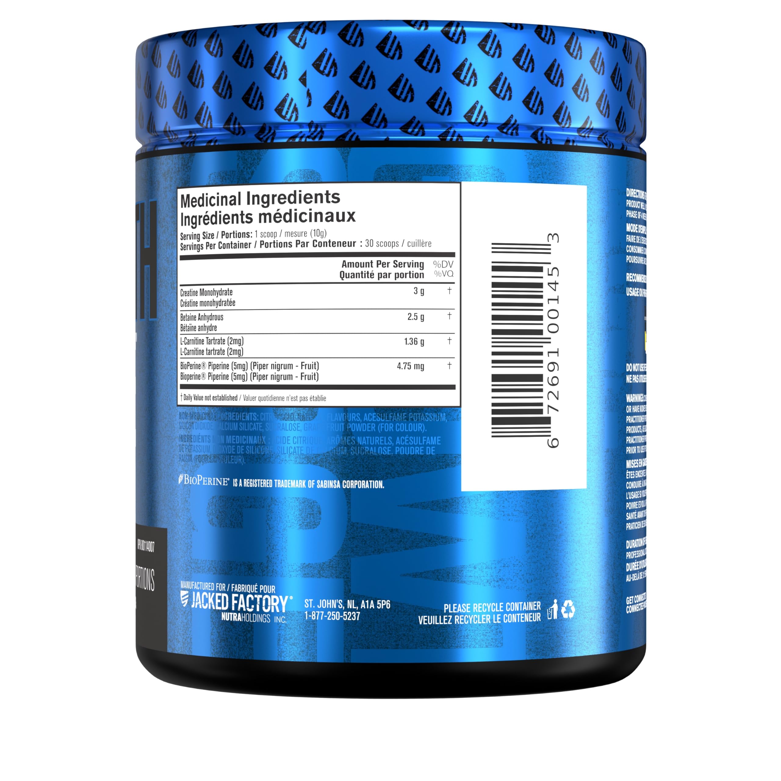 Growth Surge Post Workout Recovery Drink - Daily Muscle Building Supplement with Creatine Monohydrate Powder, Betaine, L-Carnitine L-Tartrate - 30 Servings, Blueberry Lemonade