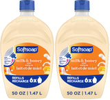 Softsoap Antibacterial Liquid Hand Soap Refill - Milk and Golden Honey 1.47 Liters - Moisturizing Hand Wash, Savon a Main, Dermatologically Tested, for Soft Smooth Skin (Packaging may vary)