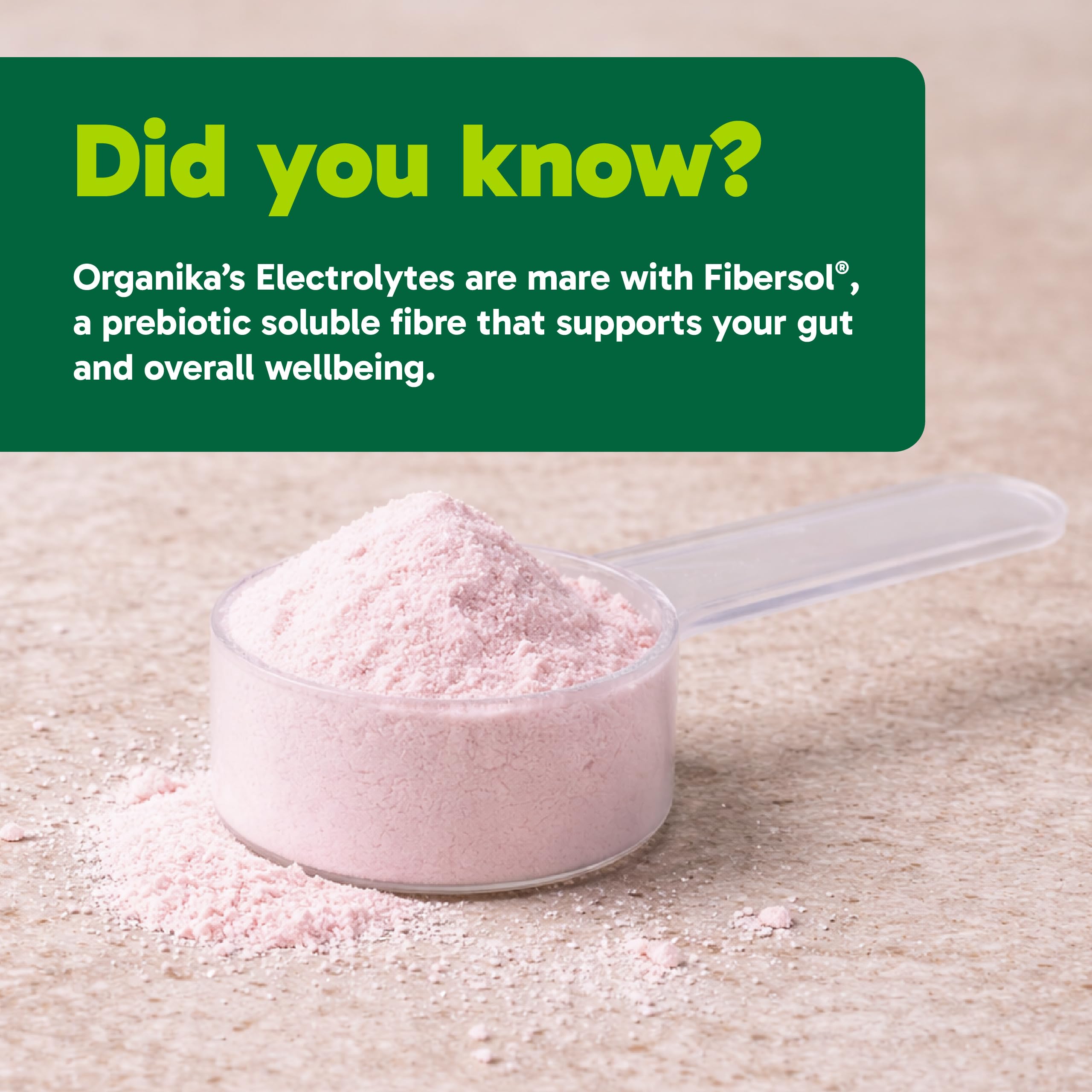Organika Canadian-Made Electrolytes Powder with Vitamin C & Prebiotic Fibre - Sugar-Free Hydration Drink Mix - Wild Raspberry - 210 g - 60 servings