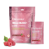 Organika Canadian-Made Belli Bliss Fibre | High Fibre Blend, 4 Diverse Sources of Fibre | Supports Digestive Health, Constipation Relief, Weight Control - Raspberry, 10 x 15g sachets