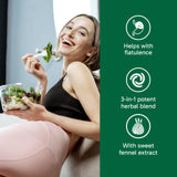 Organika Canadian-Made Bloat Relief- Helps Relieve Bloating and Flatulence- Herbal Blend of Sweet Fennel, Turmeric, and Milk Thistle- Digestive Support- 120vcaps