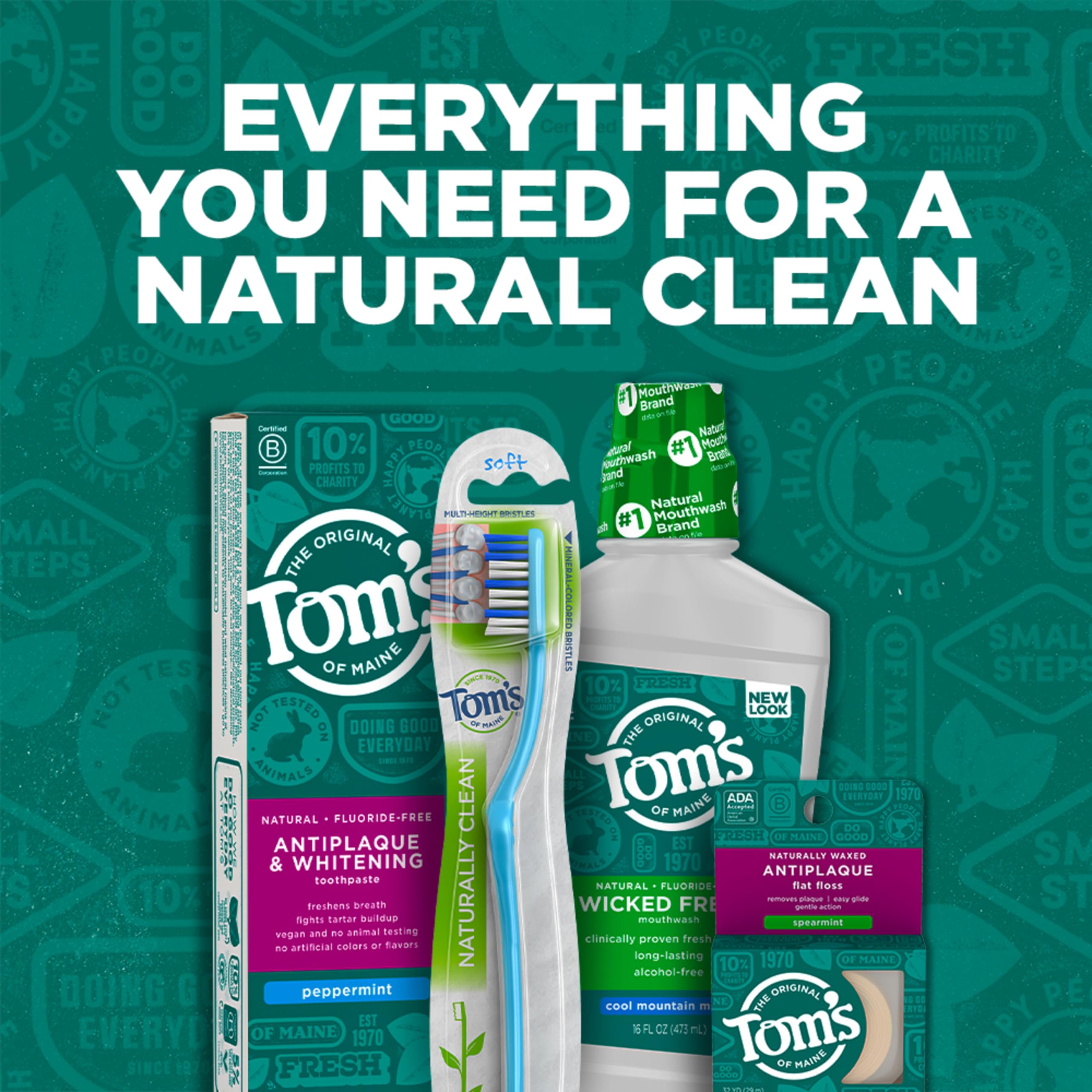 Tom's of Maine Wicked Fresh Cool Mountain Mint Natural Fluoride Free Mouthwash, 473 ml (Pack of 1)
