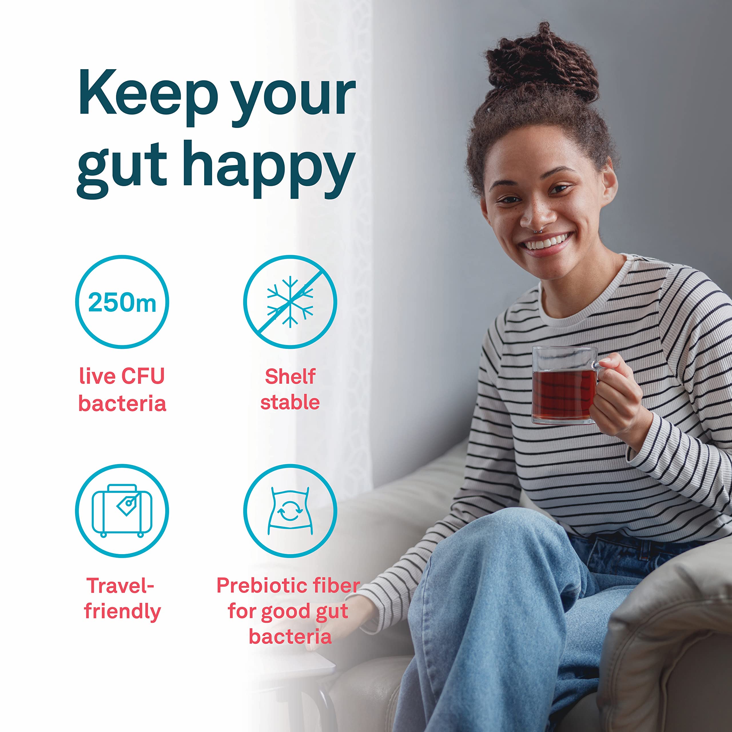 Organika Probiotic + Prebiotic Powder - For Better Gut, Digestive and Intestinal Health, Gas & Bloating Relief, Shelf-Stable, 14 Travel-Friendly Sachets x 3G