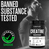 Jacked Factory Creatine Monohydrate Powder 425g - Canadian-Owned Informed Choice Certified Supplement for Increased Muscle Mass*, Improved Strength, Power, & Performance** - 85 Servings, Unflavored