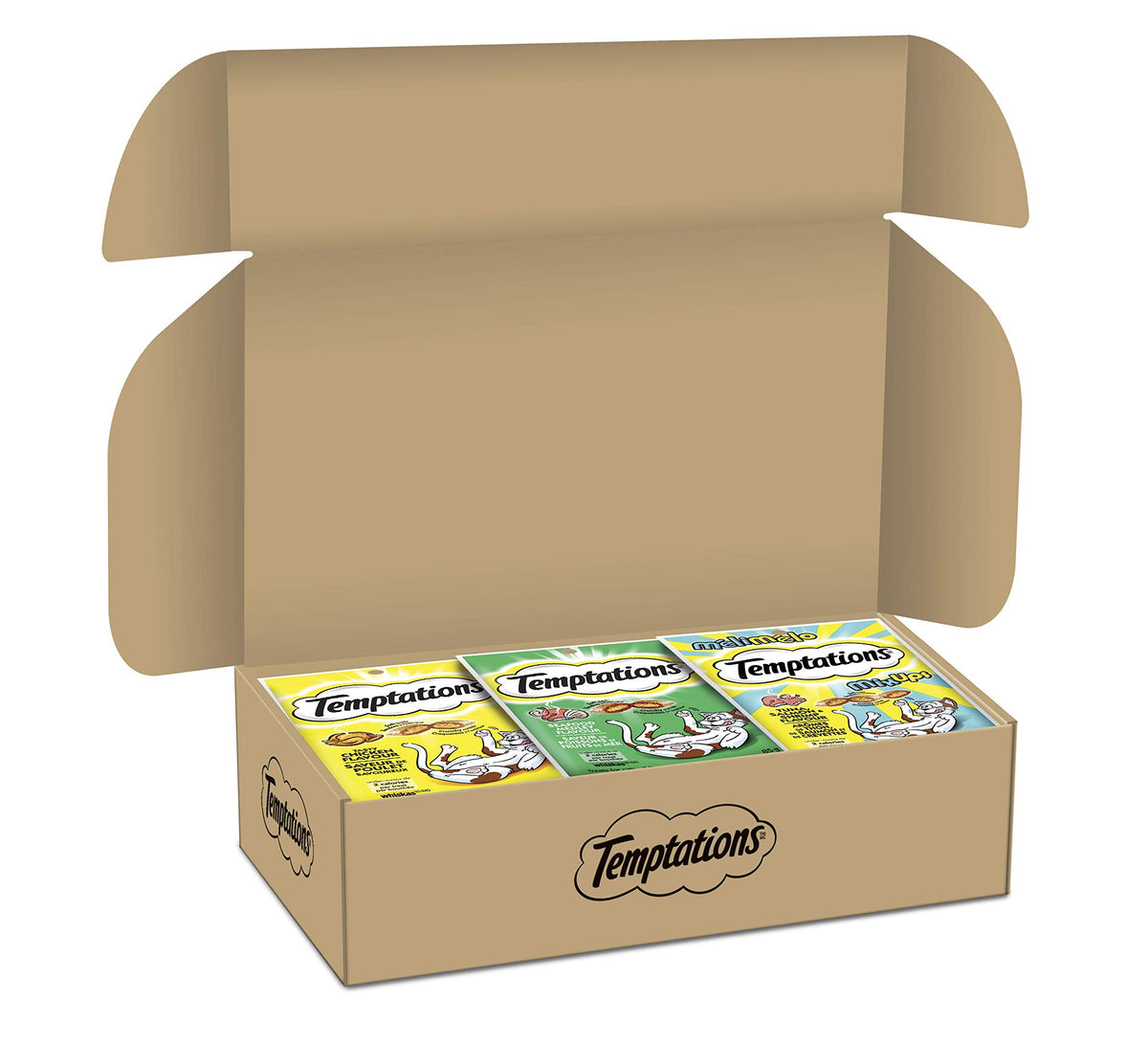 TEMPTATIONS Cat Treats, Assorted Variety Pack, 1.02kg (12 small bags)