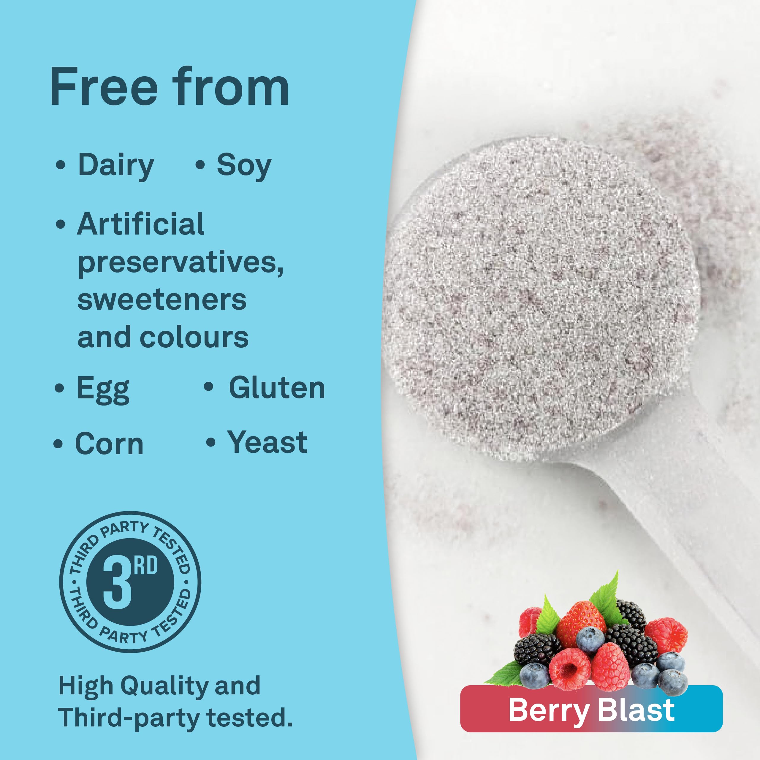 Organika Replenish Electrolytes Powder - Dehydration Relief and Isotonic Electrolyte Powder For Adults, Berry Blast Flavour,Free from Artificial Preservatives, Sweeteners and Colours - 6.5g x 20 sachets