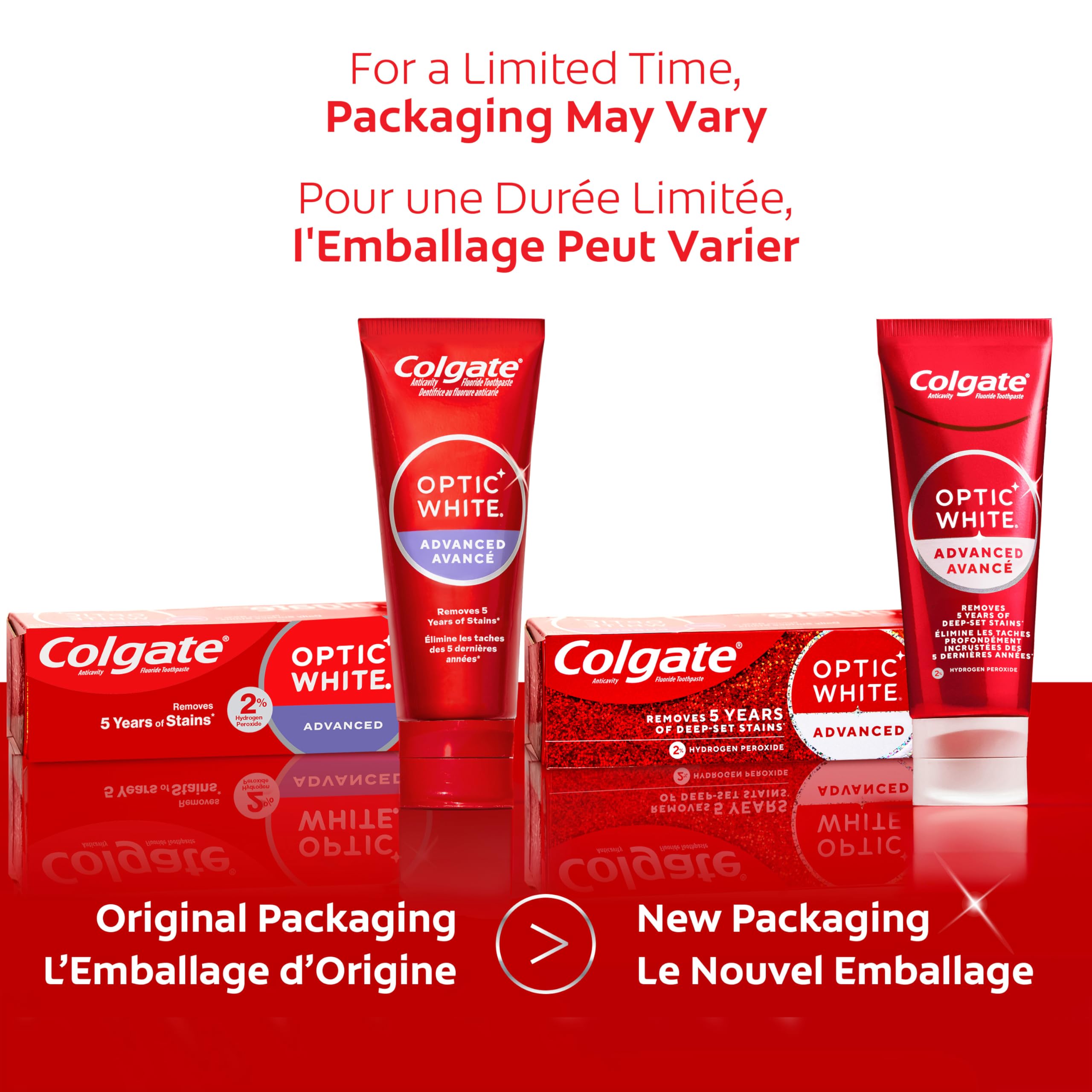 Colgate Optic White Advanced Teeth Whitening Toothpaste, Oxygenating White, 133 ml (Pack of 1)