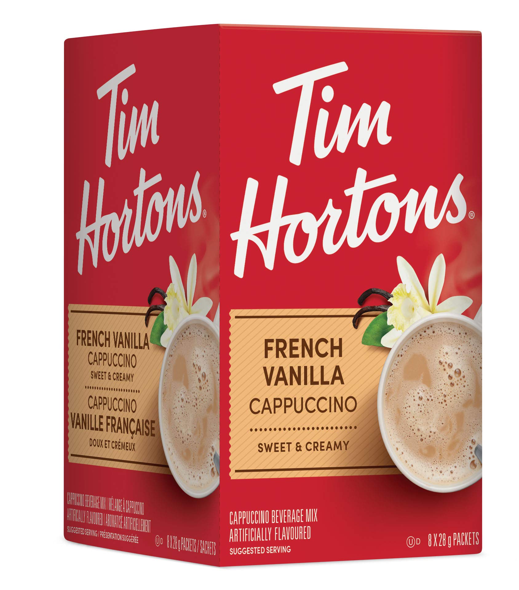 Tim Hortons French Vanilla Cappuccino Packets, French Vanilla Cappuccino, 8 Count (Pack of 5)