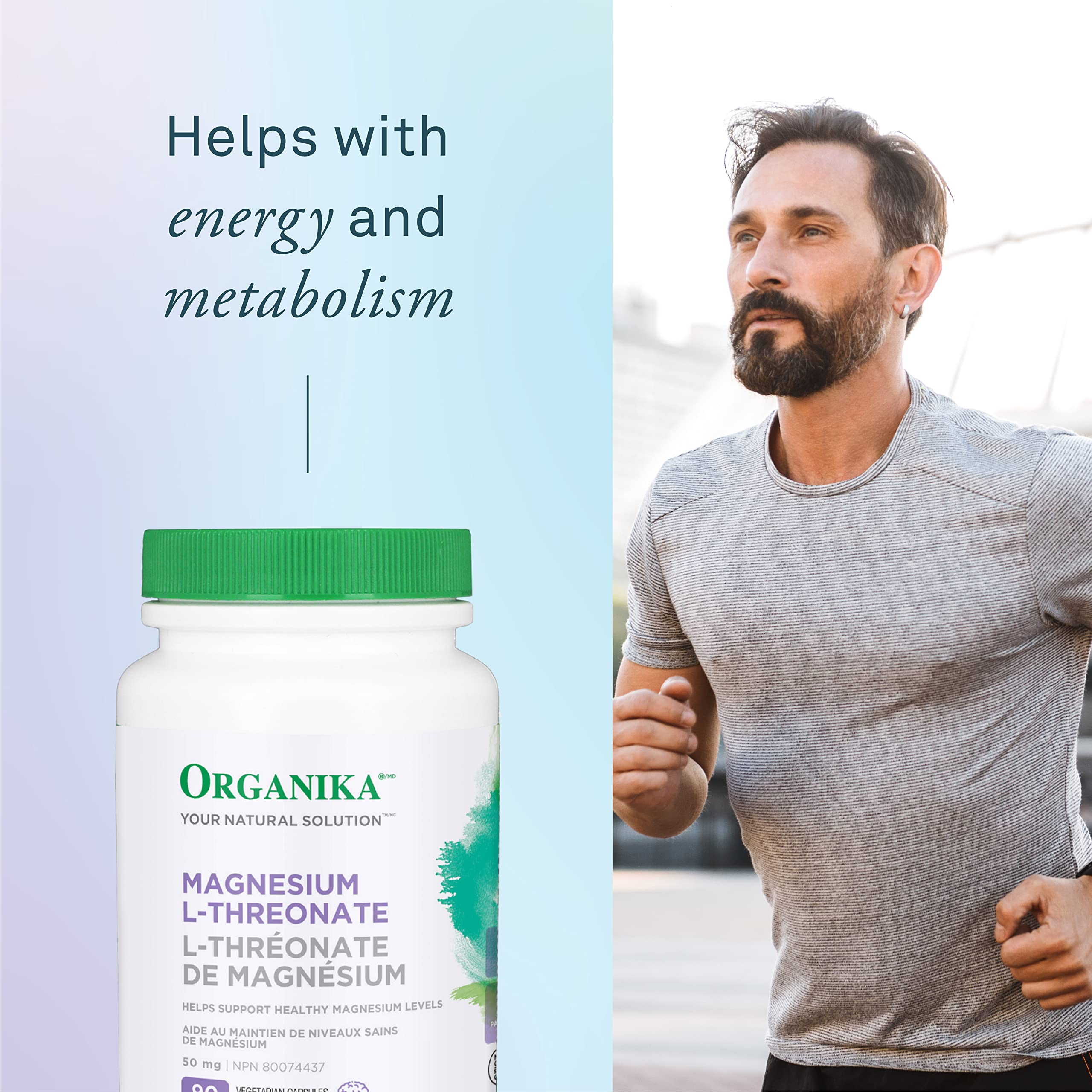 Organika Magnesium L-Threonate- High Absorption to Boost Magnesium Levels- 90vcaps & Magnesium Bisglycinate - 200mg, High Absorption, Muscle Recovery, Heart Support, 120vcaps